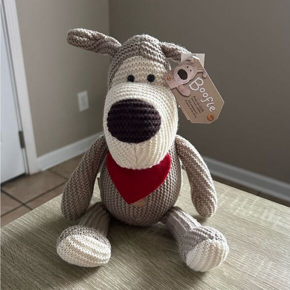 NWT … AMERICAN GREETINGS “Boofle” Knitted Dog Stuffed Animal / Plush - Picture 1 of 5